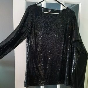 Sequined black top
